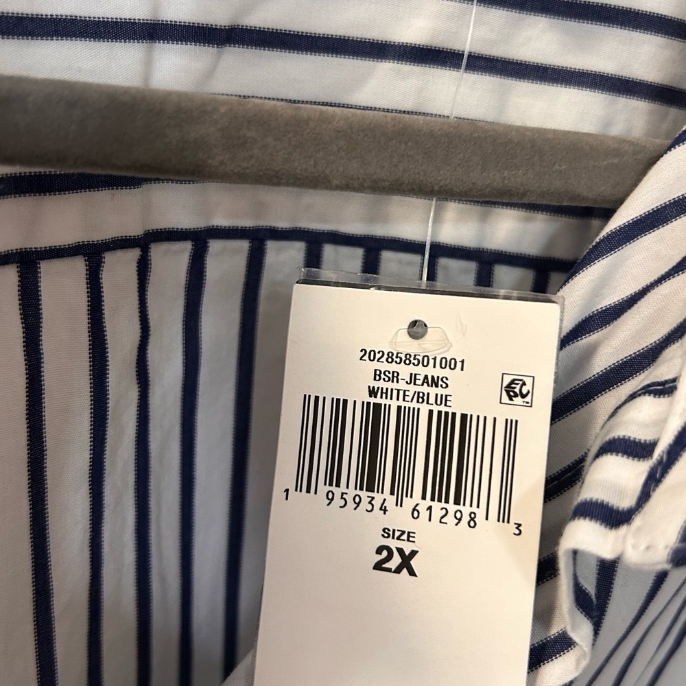 Ralph Lauren Blue and White Striped Button Down Shirt - Picture 5 of 9